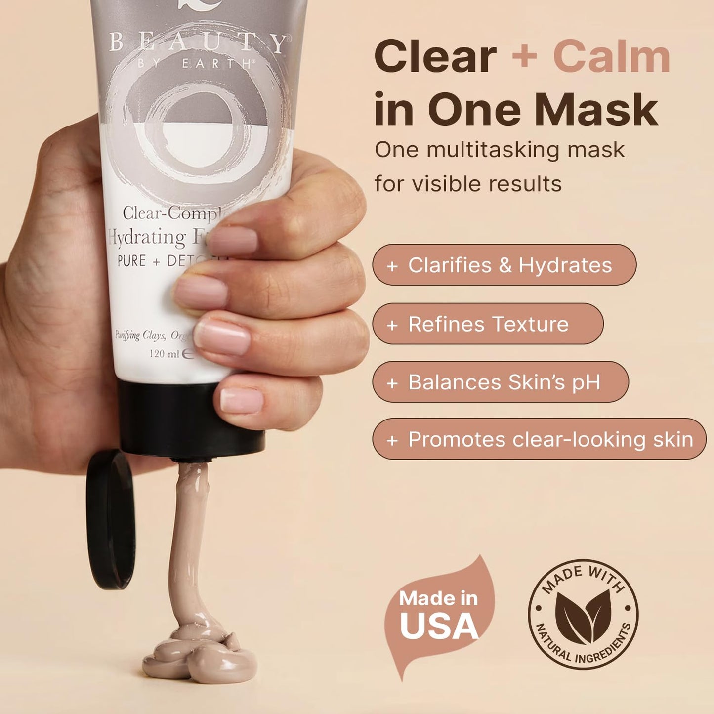 Beauty by Earth Clay Mask for Face -4 fl oz