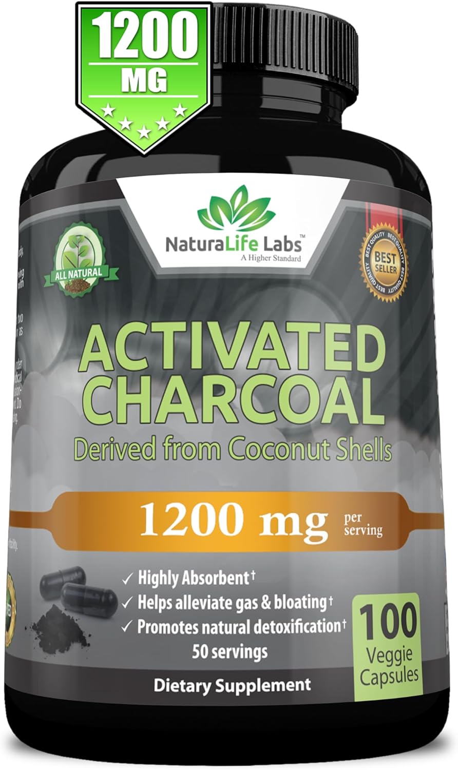 Activated Charcoal Capsules - Highly Absorbent 100 Vegan Capsules
