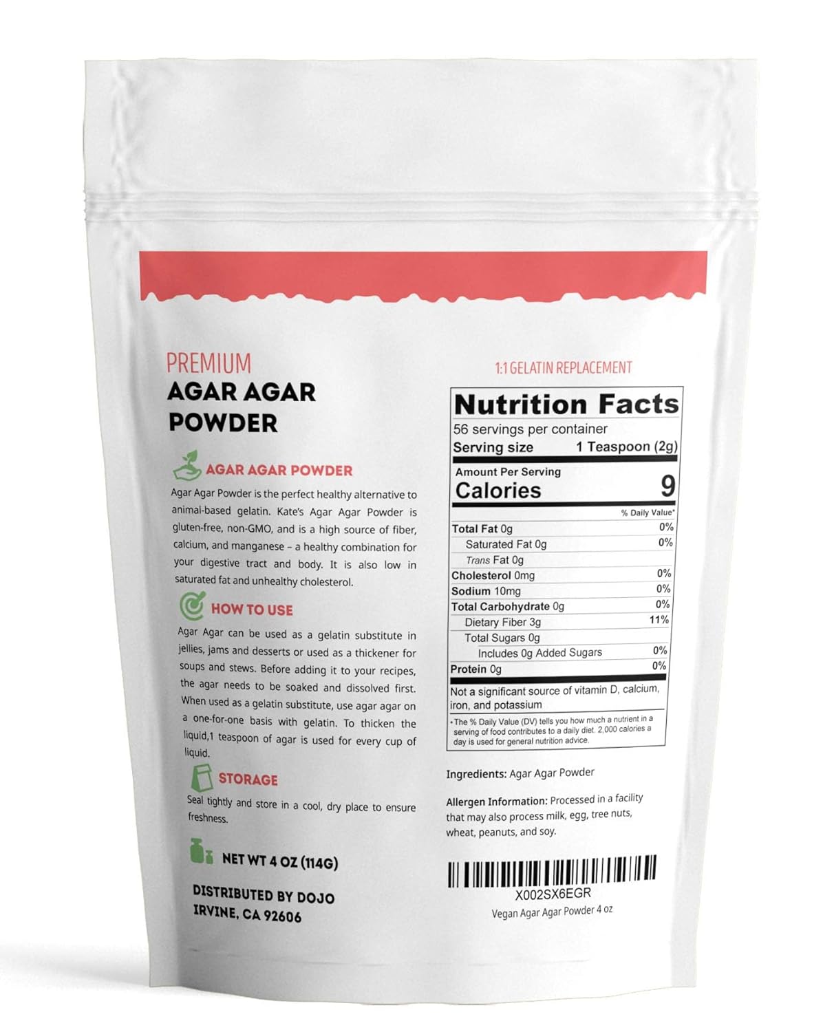 Kate Naturals Agar Agar Powder - 4oz