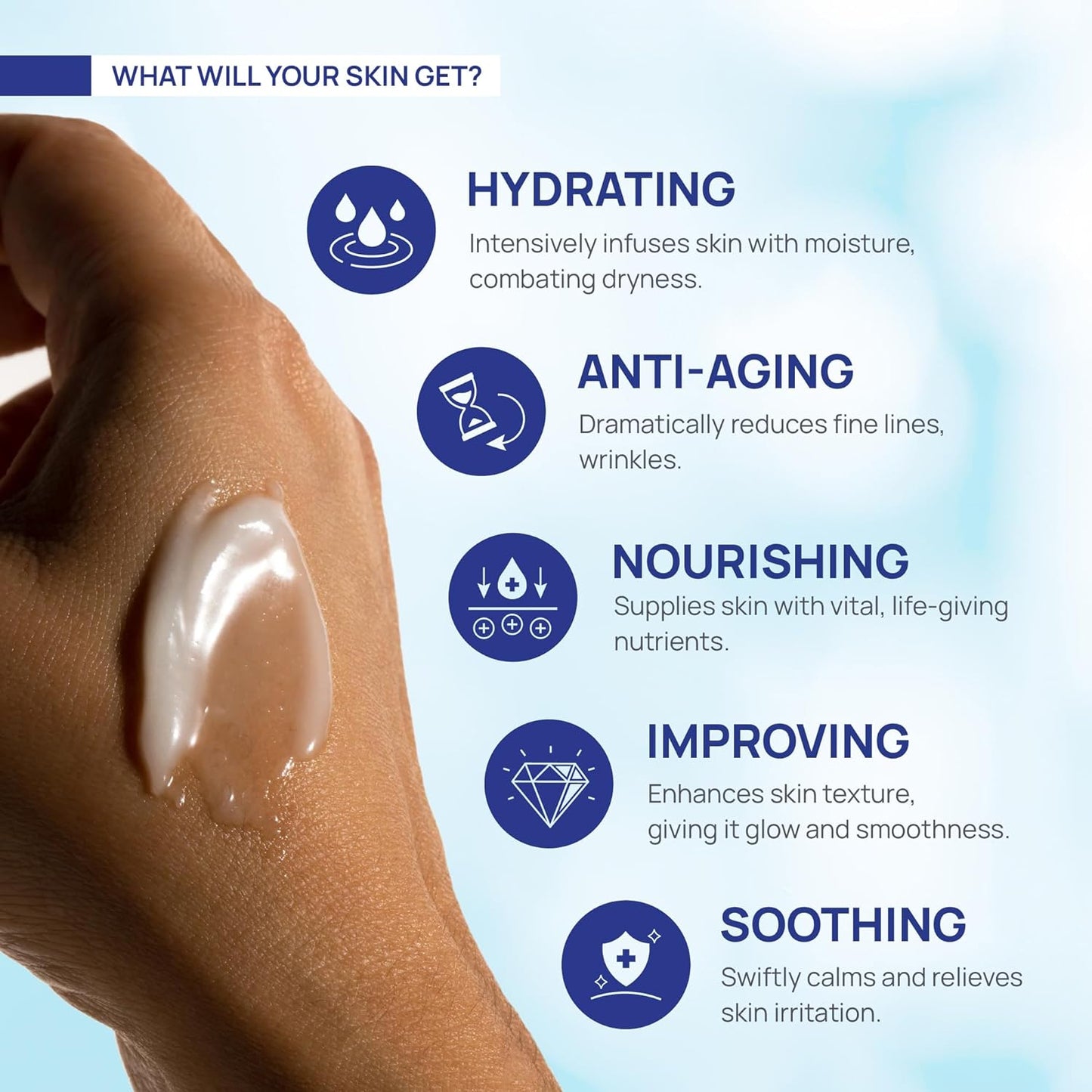 Retinol Cream for Face with Hyaluronic Acid Day-Night Anti-Aging Moisturizer