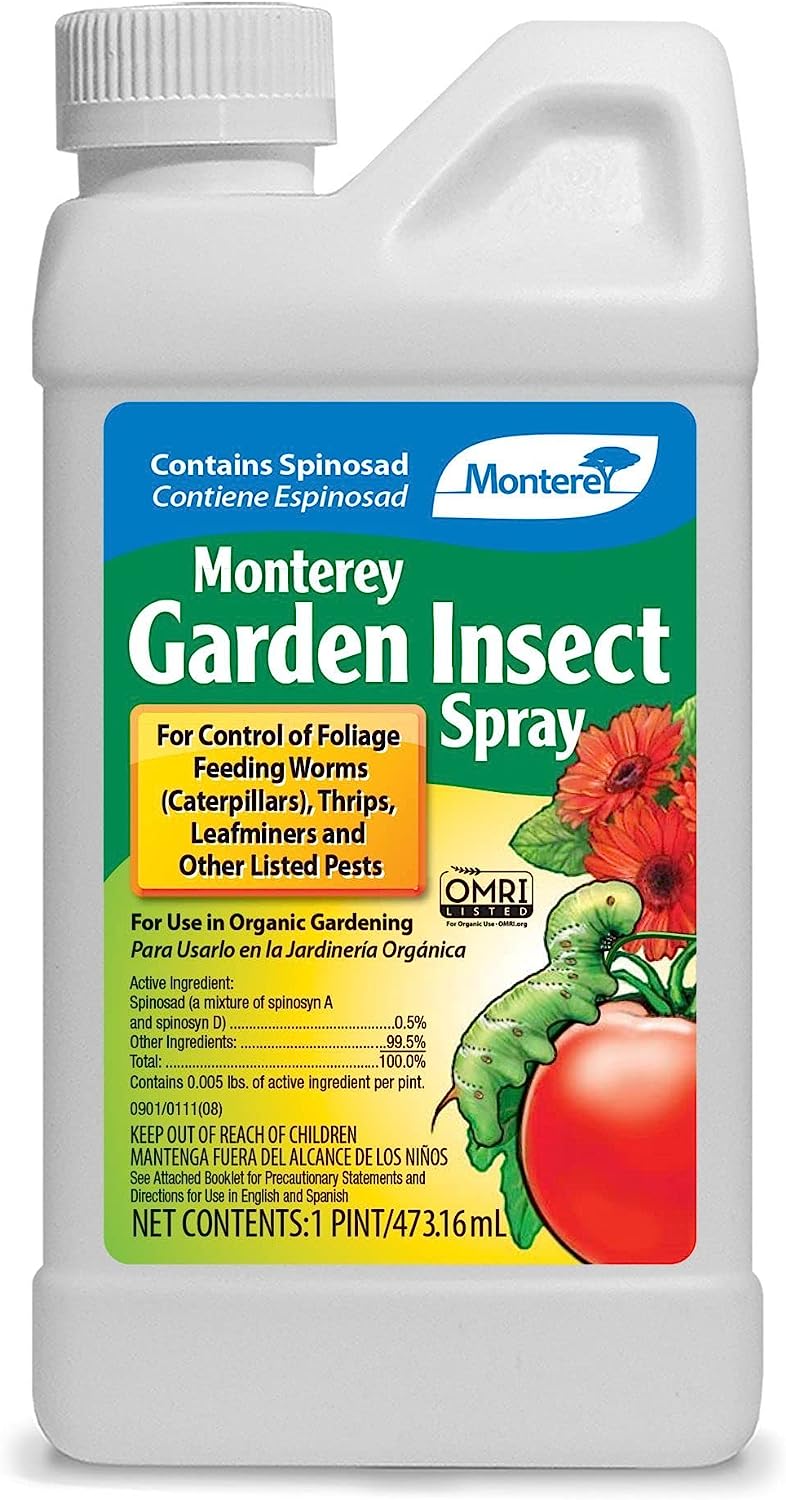 Monterey LG6150 Garden Insect Spray, Insecticide & Pesticide with Spinosad Concentrate, 16 oz