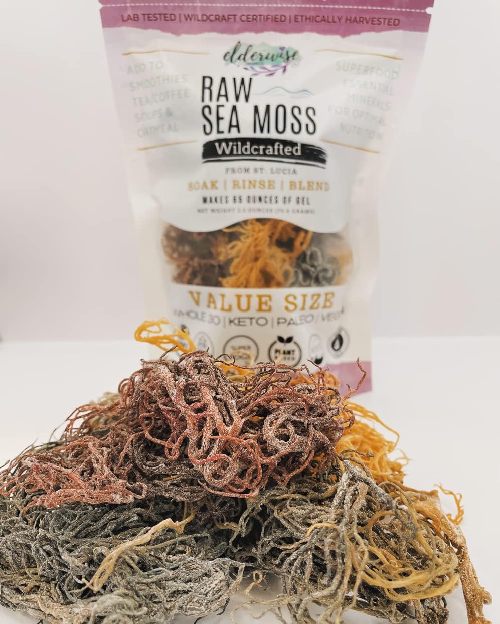 Sea Moss Wildcrafted 2.5 oz Makes 64 oz of Gel