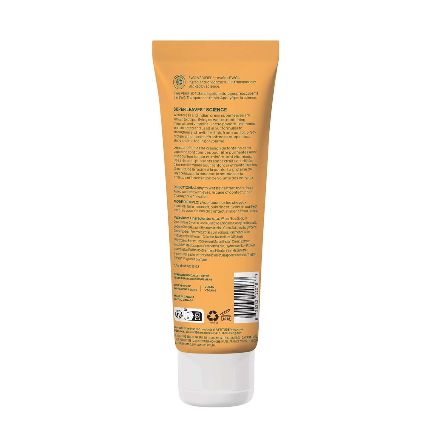 ATTITUDE Volume and Shine Hair Shampoo,Soy Protein & Cranberries, 8 Fl Oz