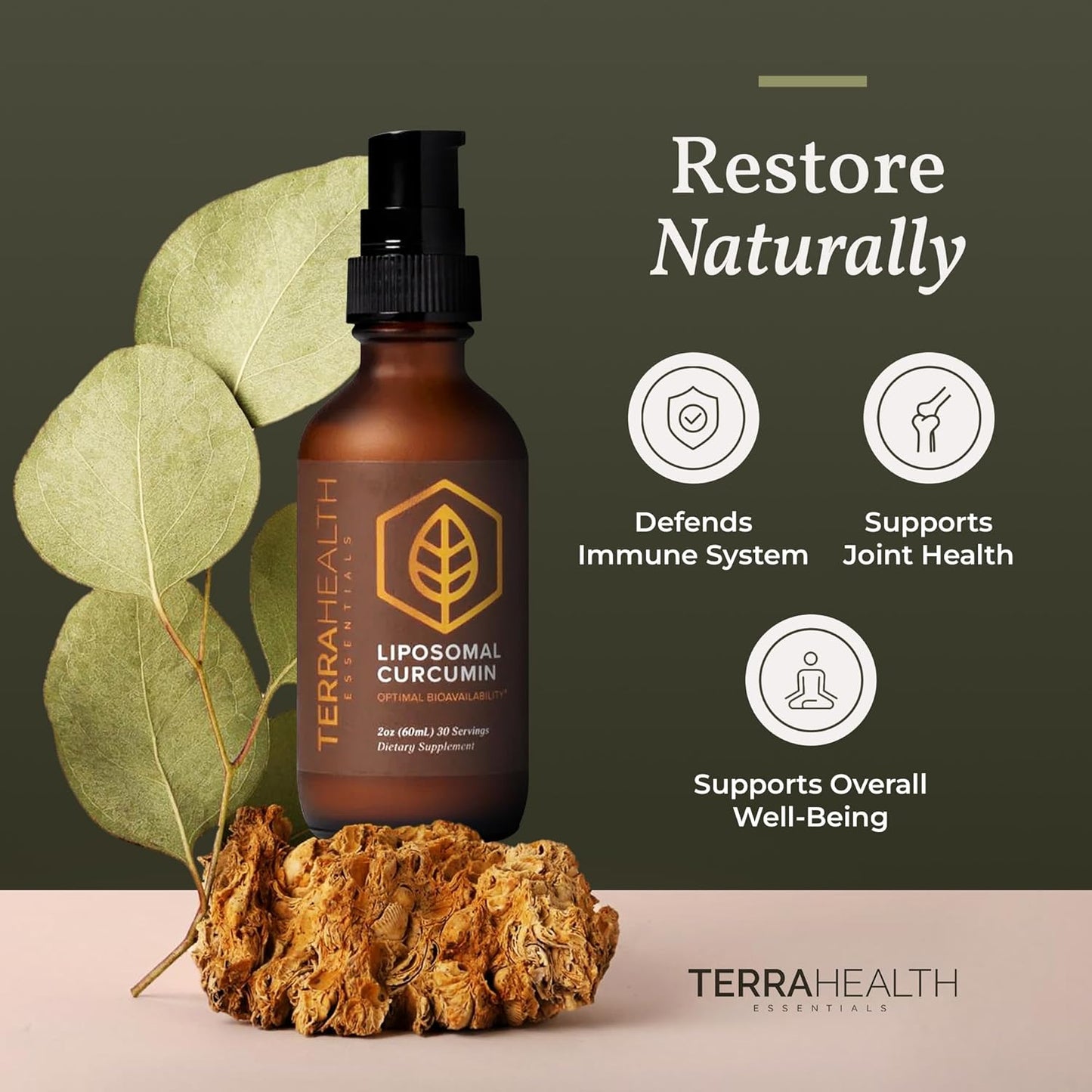 Terra Health Essentials Liposomal Curcumin Drops 2 oz