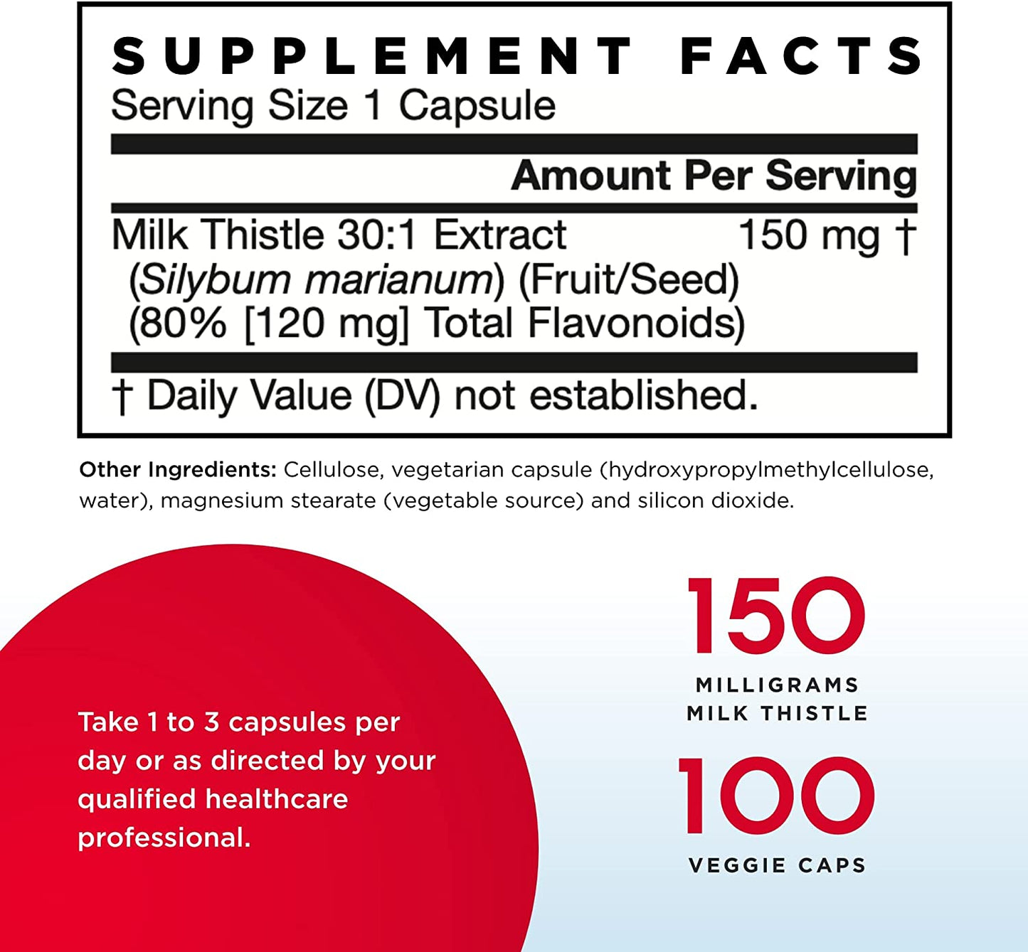 Jarrow Formulas Milk Thistle 150 mg - 100 Veggie Capsules