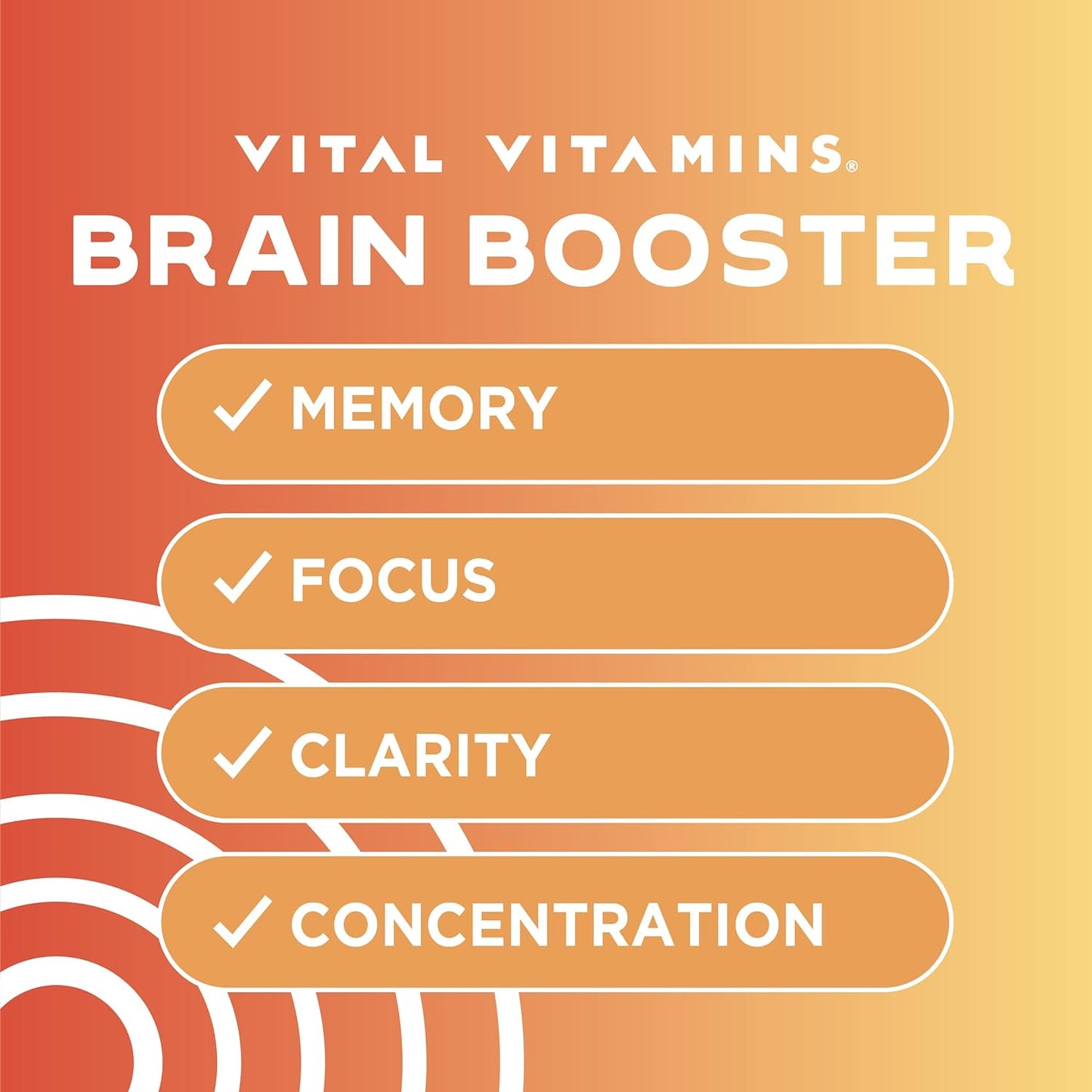 Vital Vitamins Brain Supplements for Memory & Focus 30 count