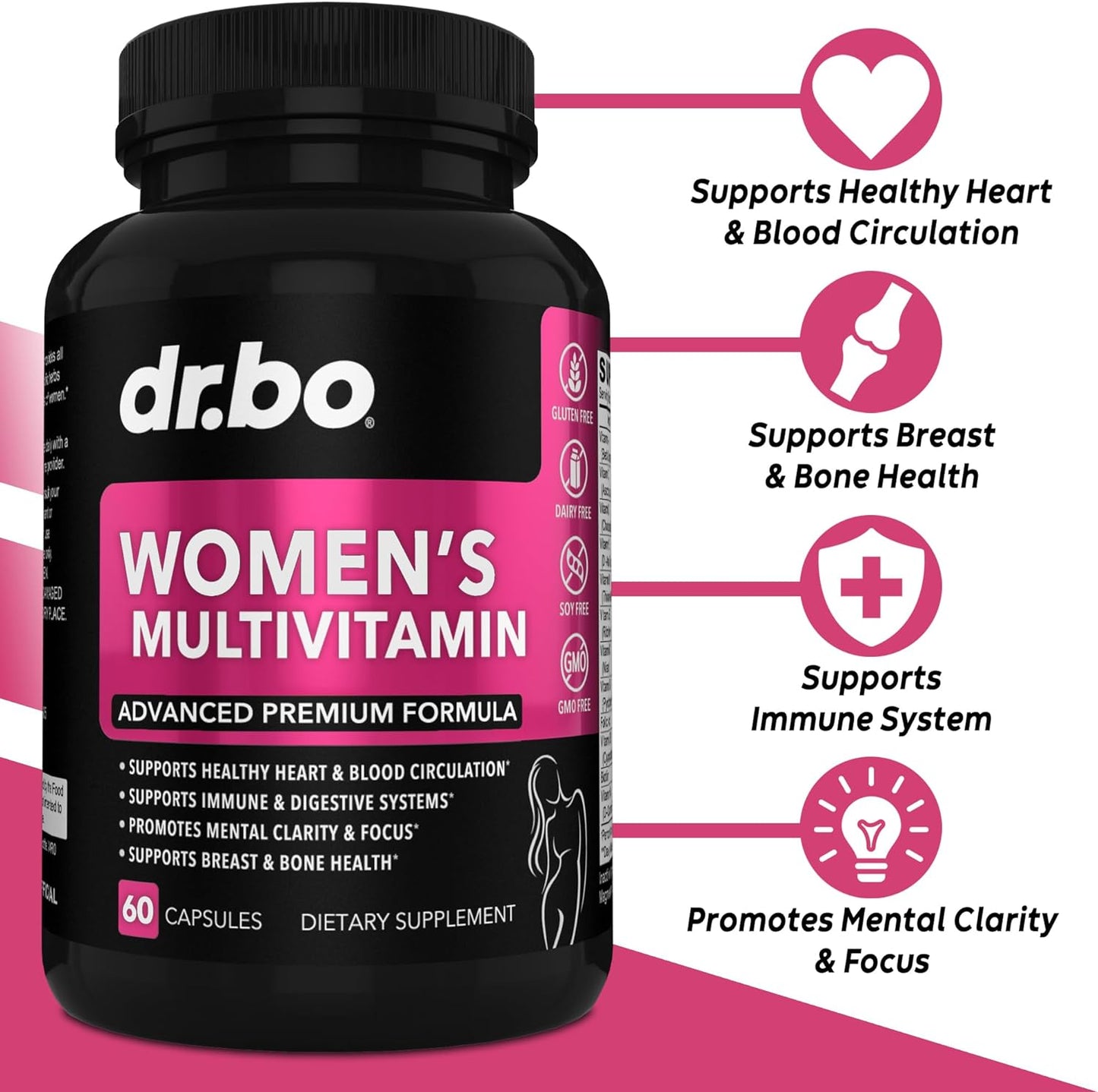 Womens Multivitamin - Natural Daily Multi Vitamins -60 capsules