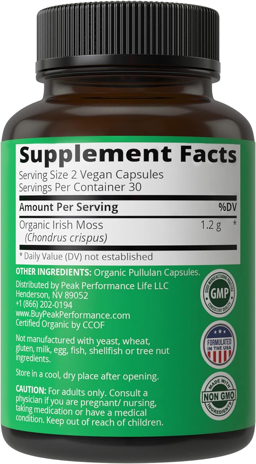 Organic Sea Moss Capsules. Wild Harvested Sea Moss