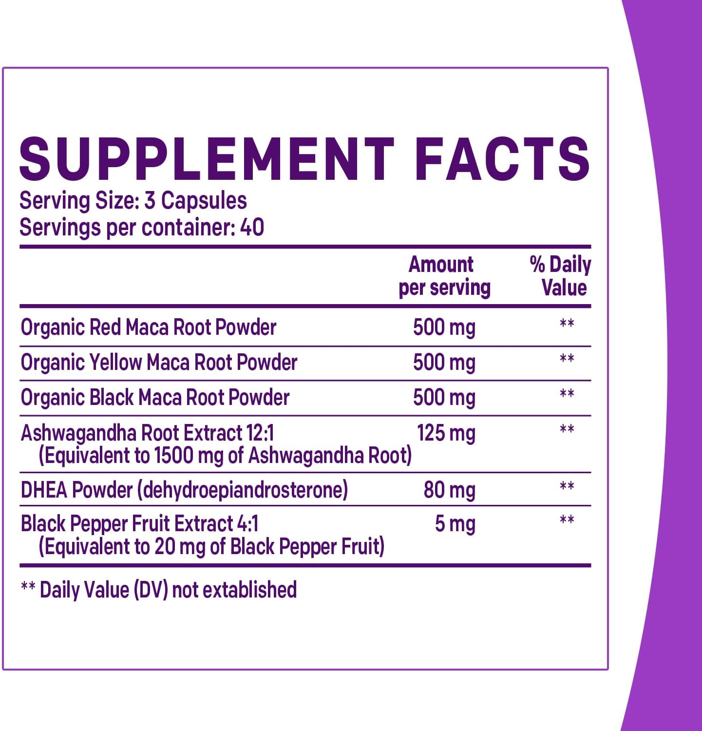 6-in-1 Organic Maca Root & Ashwagandha 120 Capsules