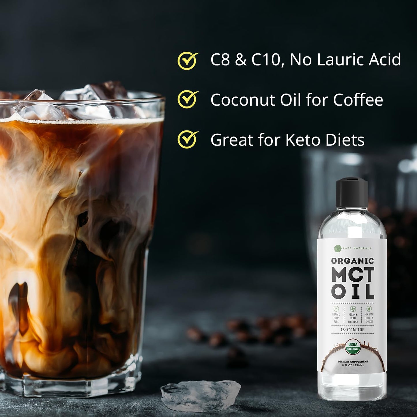 Kate Naturals MCT Oil for Coffee -8oz