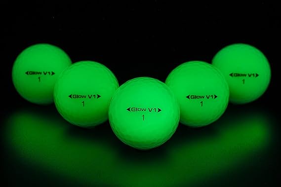 GlowGear Golf - GlowV1 Night Golf Balls with UV Flashlight, 2 Piece