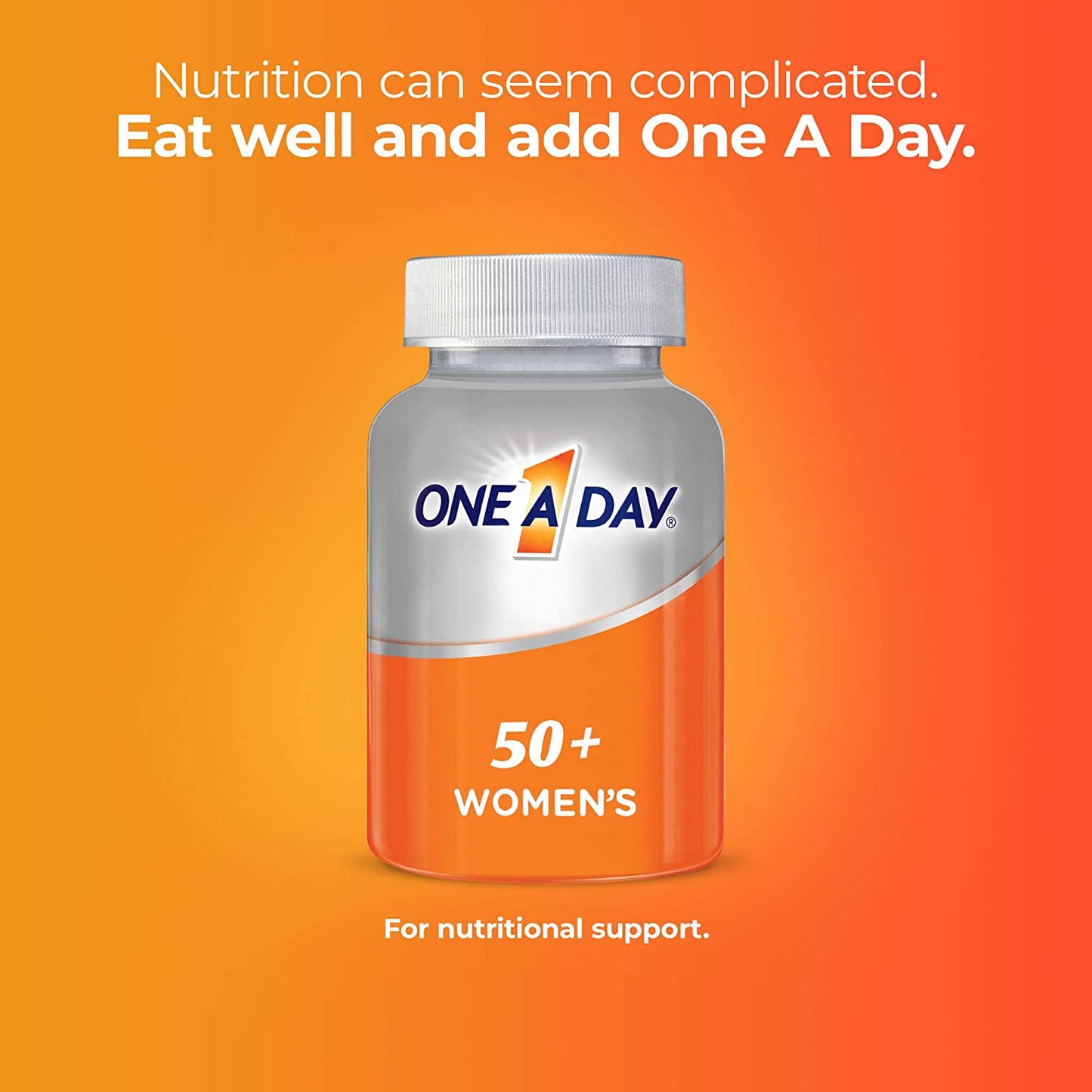 One A Day Women’s 50+ Healthy Advantage Multivitamins, Supplement with Vitamins A, C, E, B1, B2, B6, B12, Vitamin D and Calcium, 200 Count