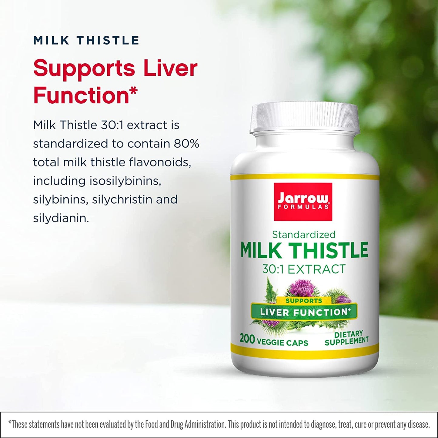 Jarrow Formulas Milk Thistle 150 mg per Capsule, 200 Veggie Capsules