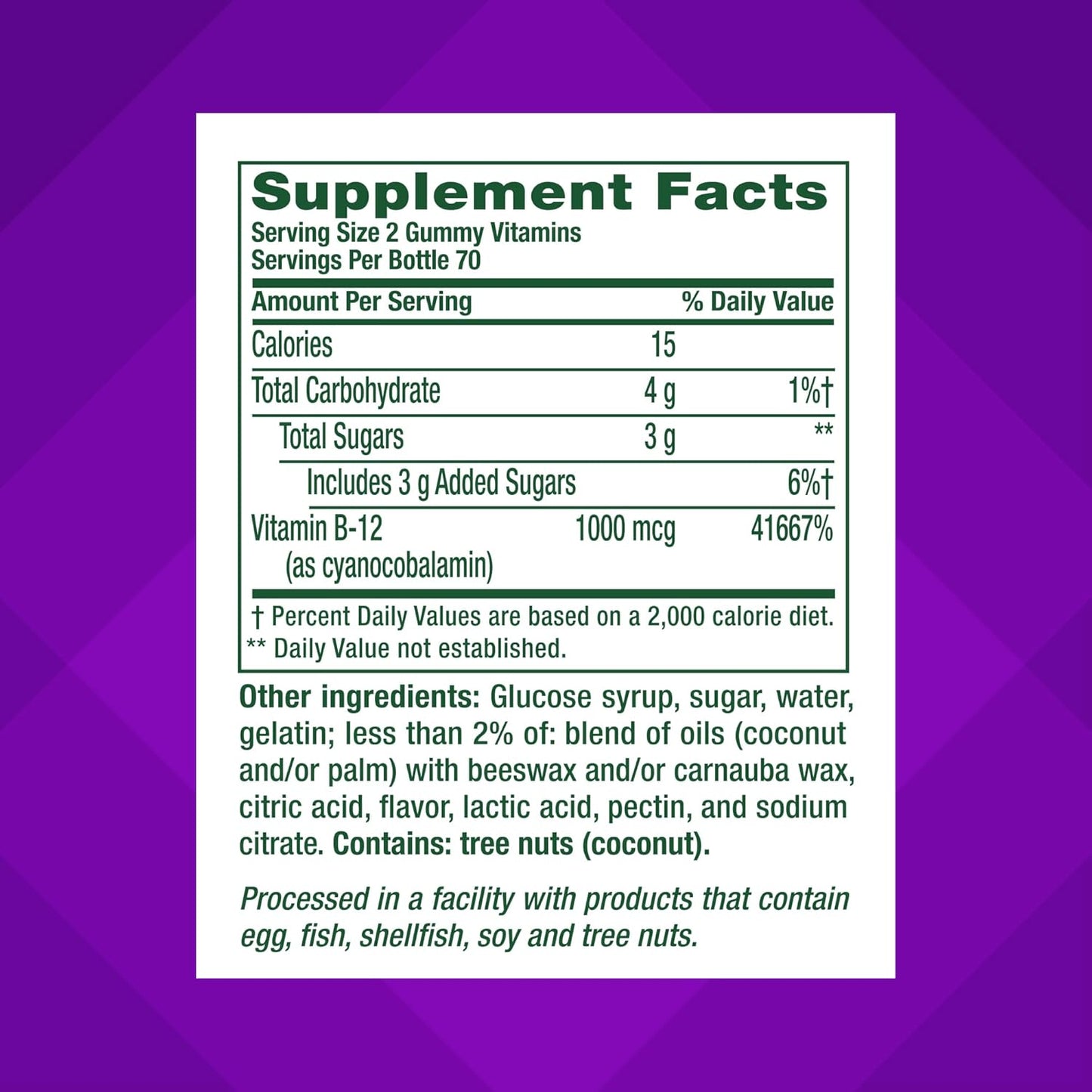 vitafusion Vitamin B12 Gummy Vitamins for Energy Metabolism Support, 140 Count