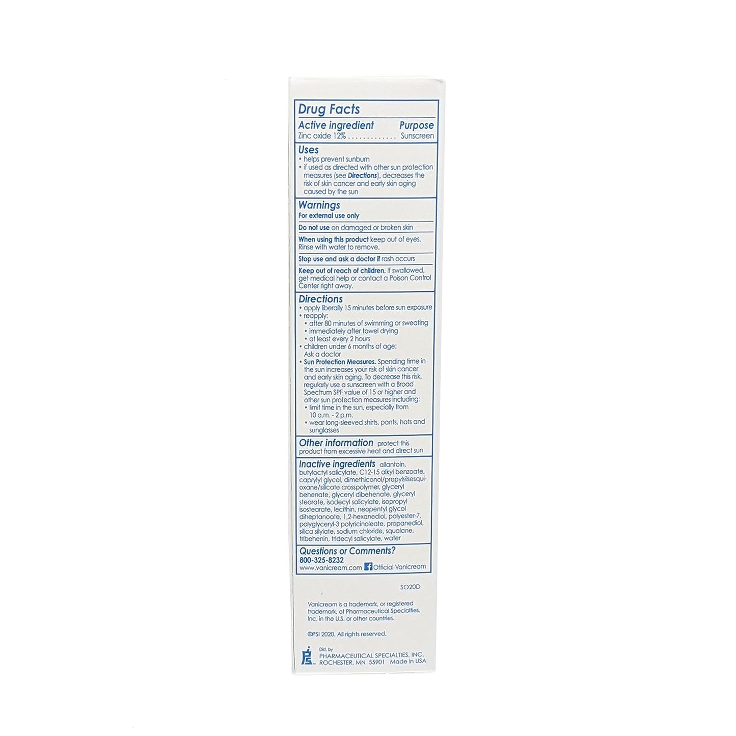 Vanicream Sunscreen Broad Spectrum SPF 50+ oz
