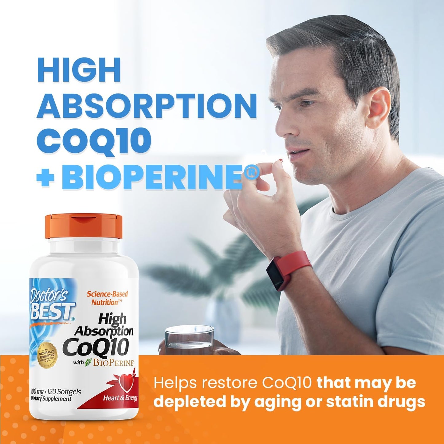 Doctor's Best High Absorption CoQ10 -100 mg, 120 Count
