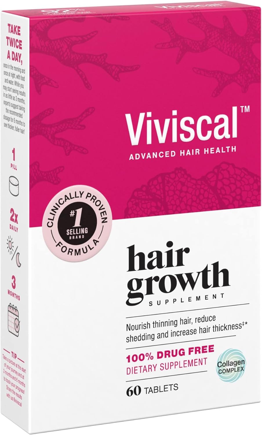Viviscal Hair Growth Supplements for Women to Grow Thicker 60 Count