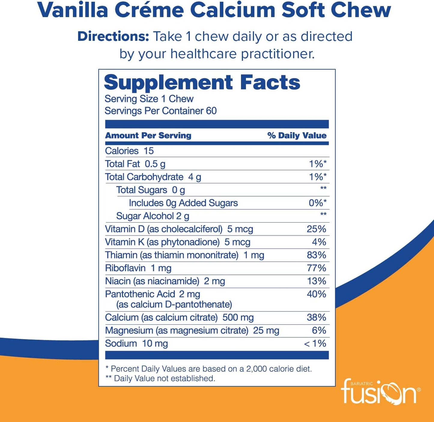 Bariatric Fusion Calcium Citrate & Energy Soft Chew - 60 Count