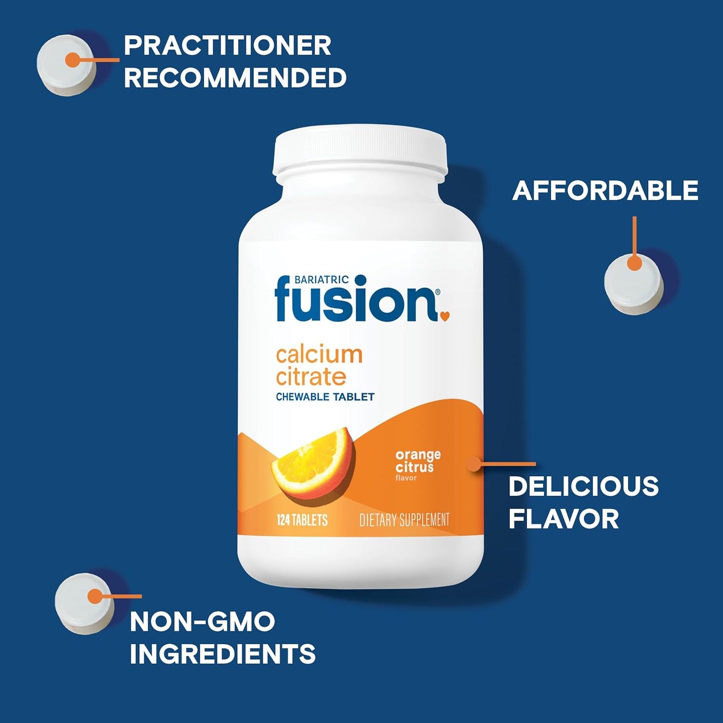 Bariatric Fusion Calcium Citrate Chewable Tablet - 124 Count
