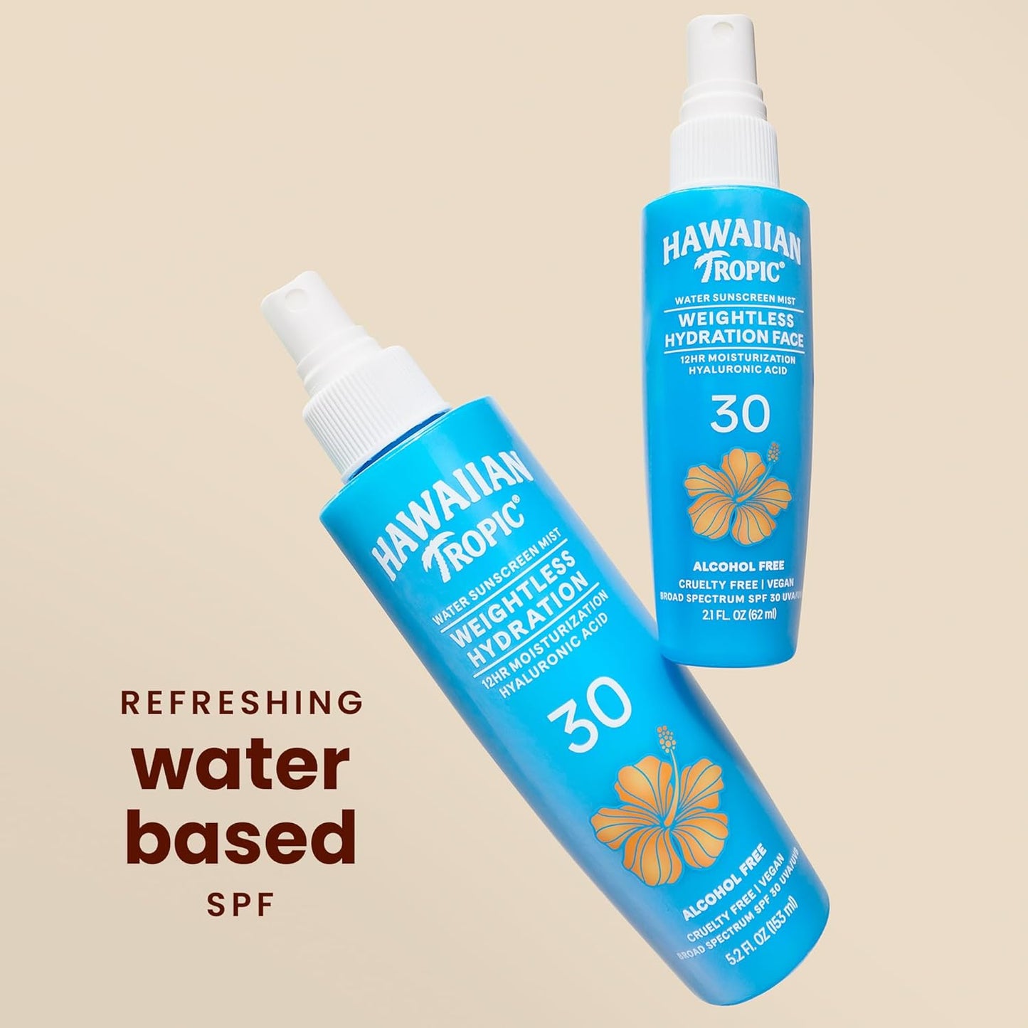 Hawaiian Tropic Weightless Hydration Water Mist for Body SPF 30, 5.2oz