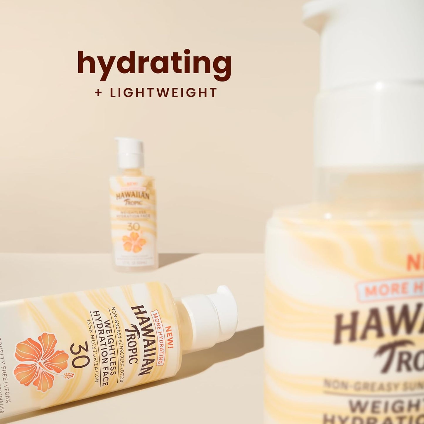 Hawaiian Tropic Weightless Hydration Lotion Sunscreen for Face SPF 30, 1.7oz