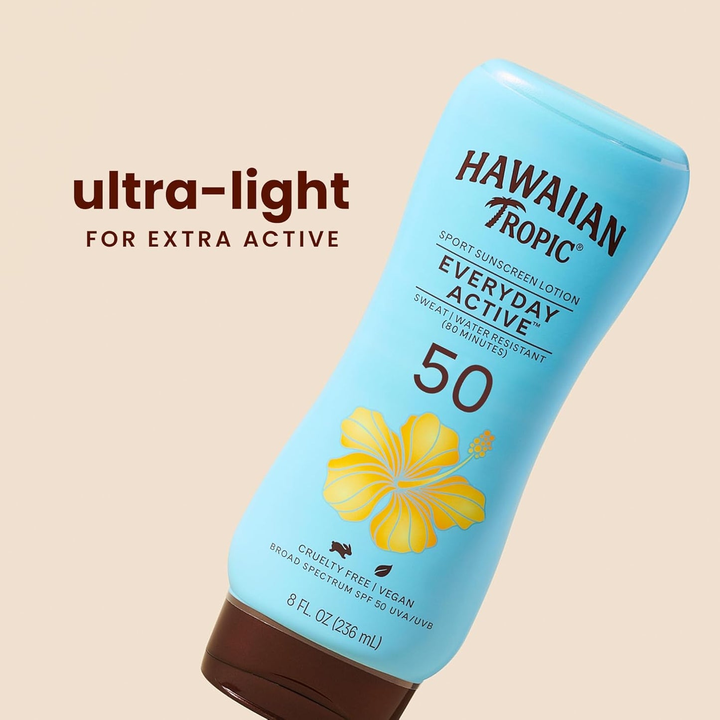 Hawaiian Tropic Island 8 Ounce Sport Broad Sunscreen Lotion with SPF 50 8 fl oz