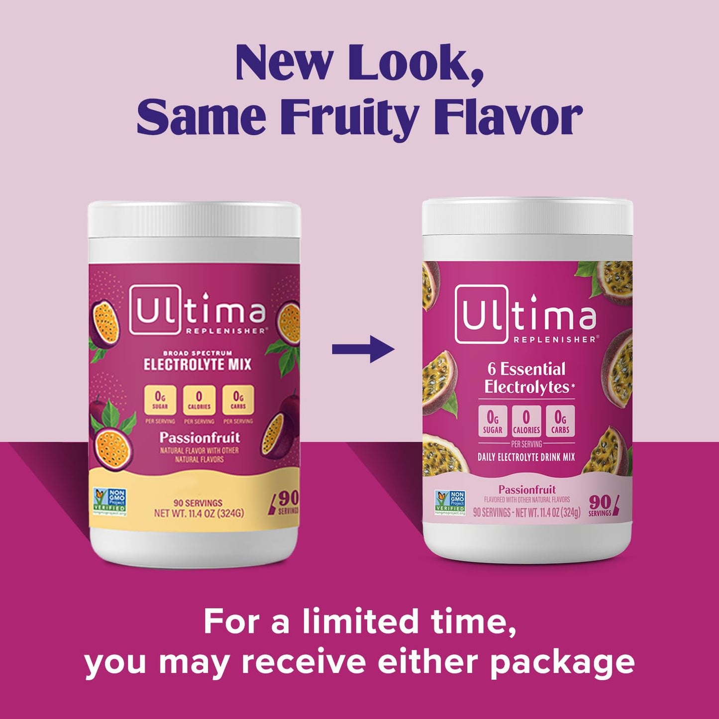 Ultima Replenisher Daily Electrolyte Powder Drink Mix – Sugar Free – Passionfruit, 90 Servings