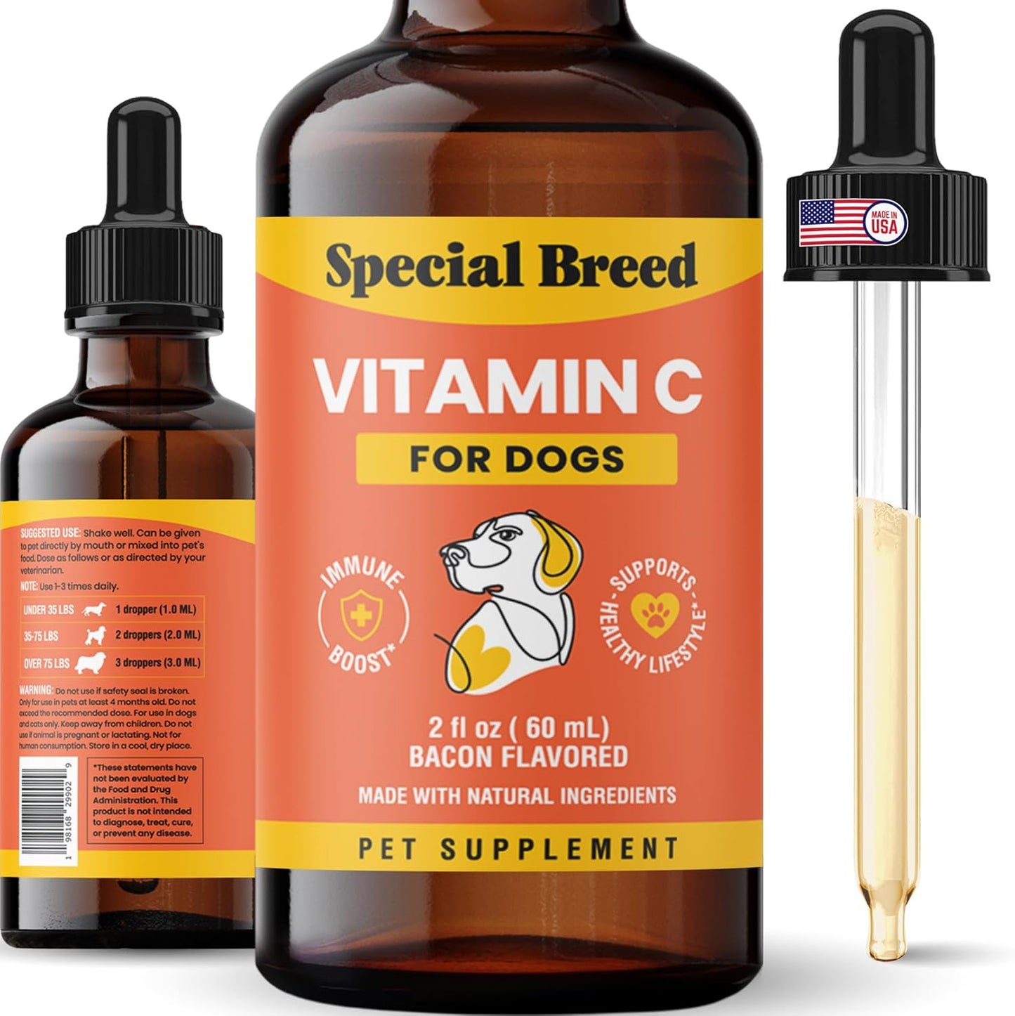 Vitamin C for Dogs, Helps Support Immune System Bacon Flavored, 2oz