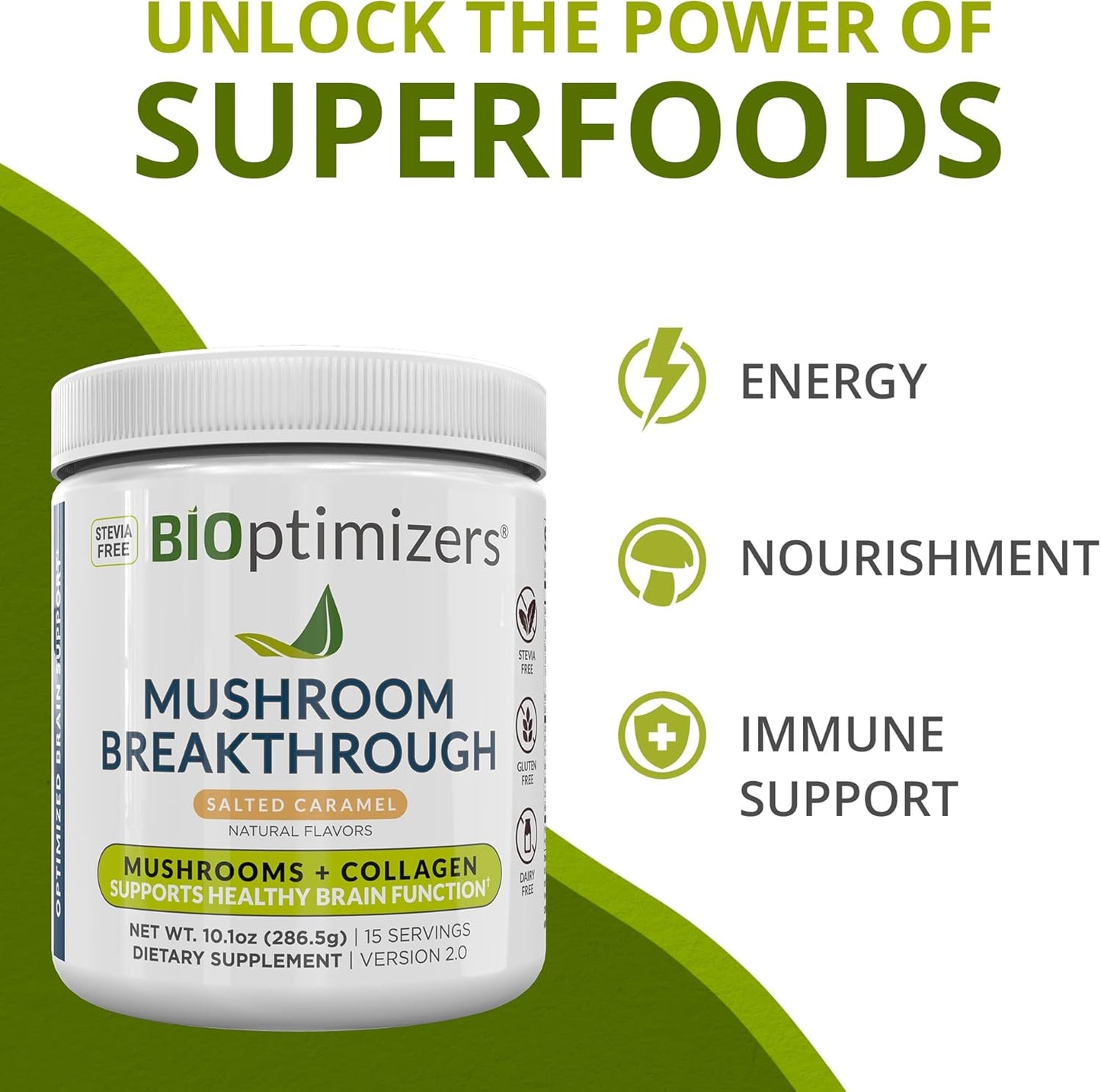 BiOptimizers – Mushroom Breakthrough - Salted Carame -286 g