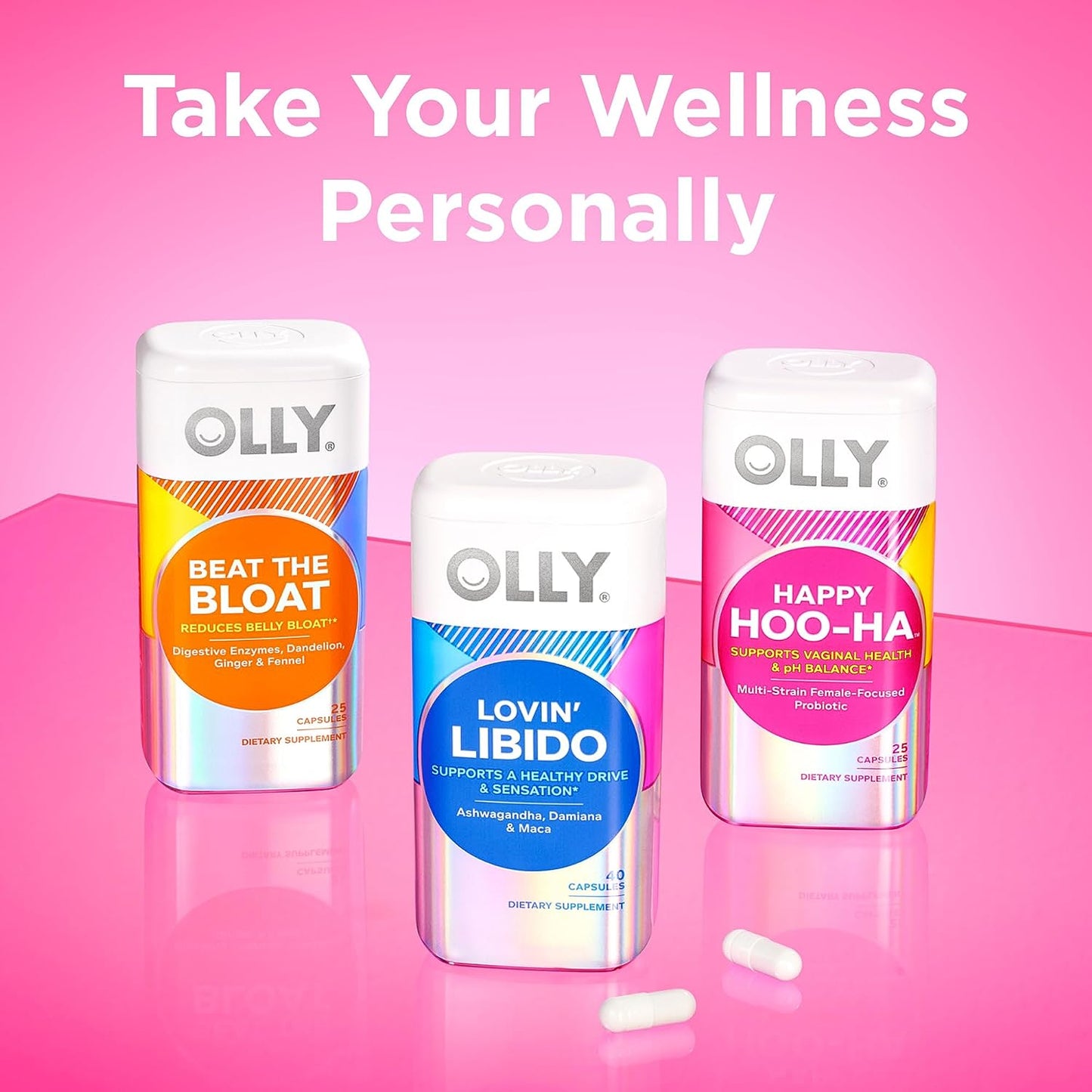 OLLY Happy Hoo-Ha Capsules, Probiotic for Women, Gluten Free - 25 Count
