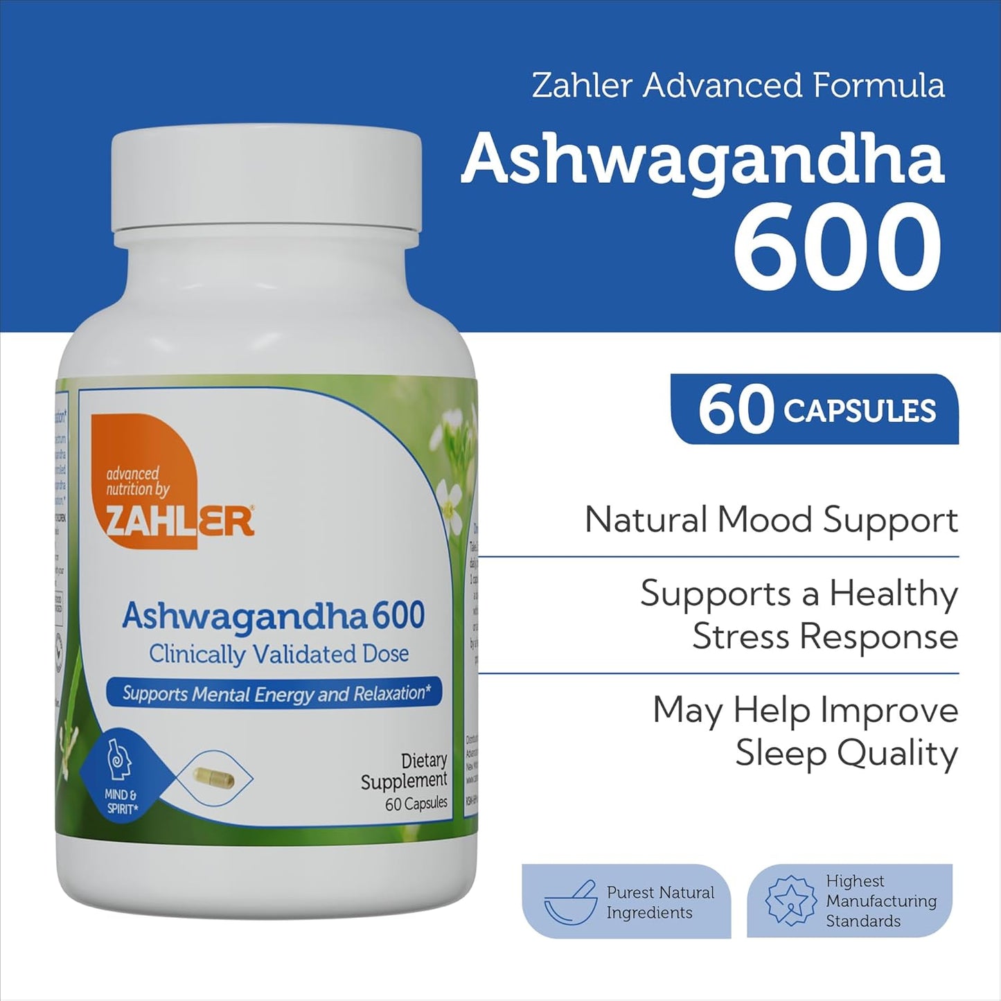 Zahler Aswhagandha 600mg -60 Capsules