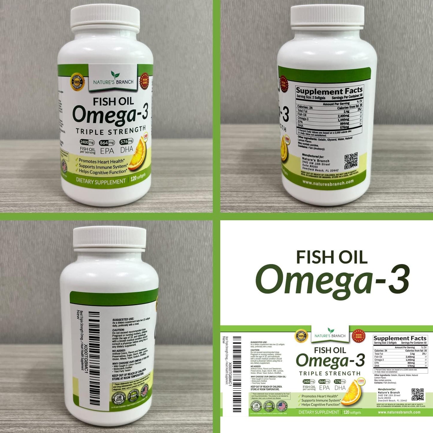Best Triple Strength Omega 3 Fish Oil Pills 120 Capsules