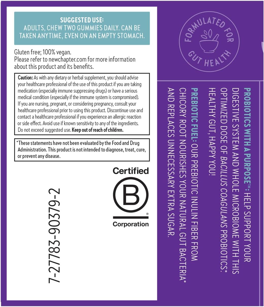 New Chapter Probiotic Gummies for Women and Men - 60 count