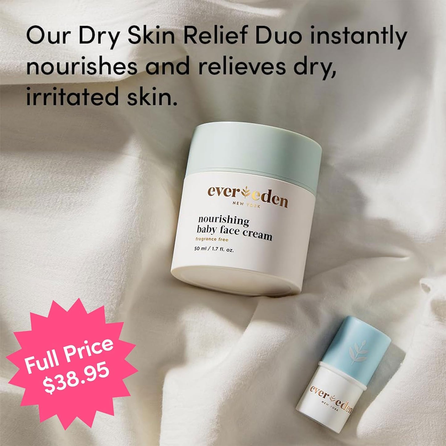Evereden Dry Relief DUO - Face Cream (1.7oz) & Lip Balm (0.13oz)