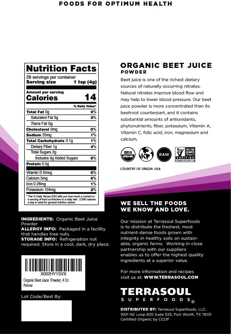Terrasoul Superfoods Organic Beet Juice Powder