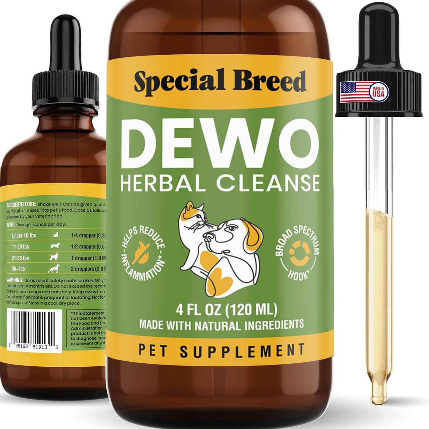 Dewo Herbal Cleanese Cats and Dogs Natural Broad Spectrum Treatment - 4oz
