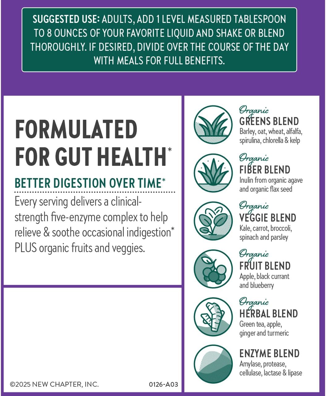 New Chapter All-Flora Digestive Super Greens Powder -7.4 oz