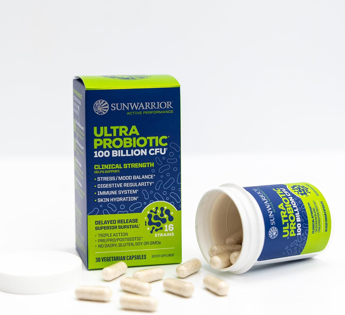 Sunwarrior Probiotic 100 Billion CFU Probiotics Supplement - 30 Capsules