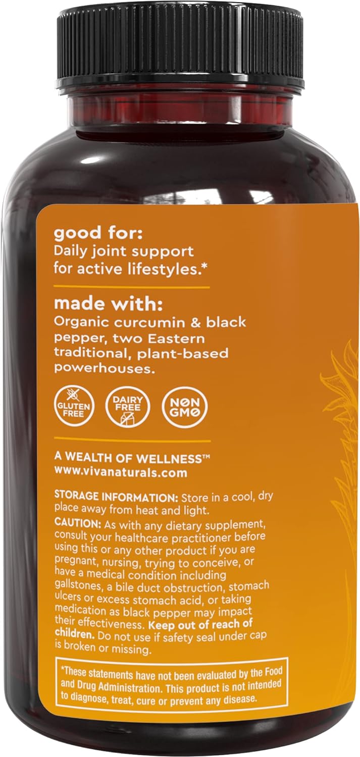 Organic Turmeric Supplement - 1500 mg Turmeric Pills For Joint Support and Cellular Defense 90 count