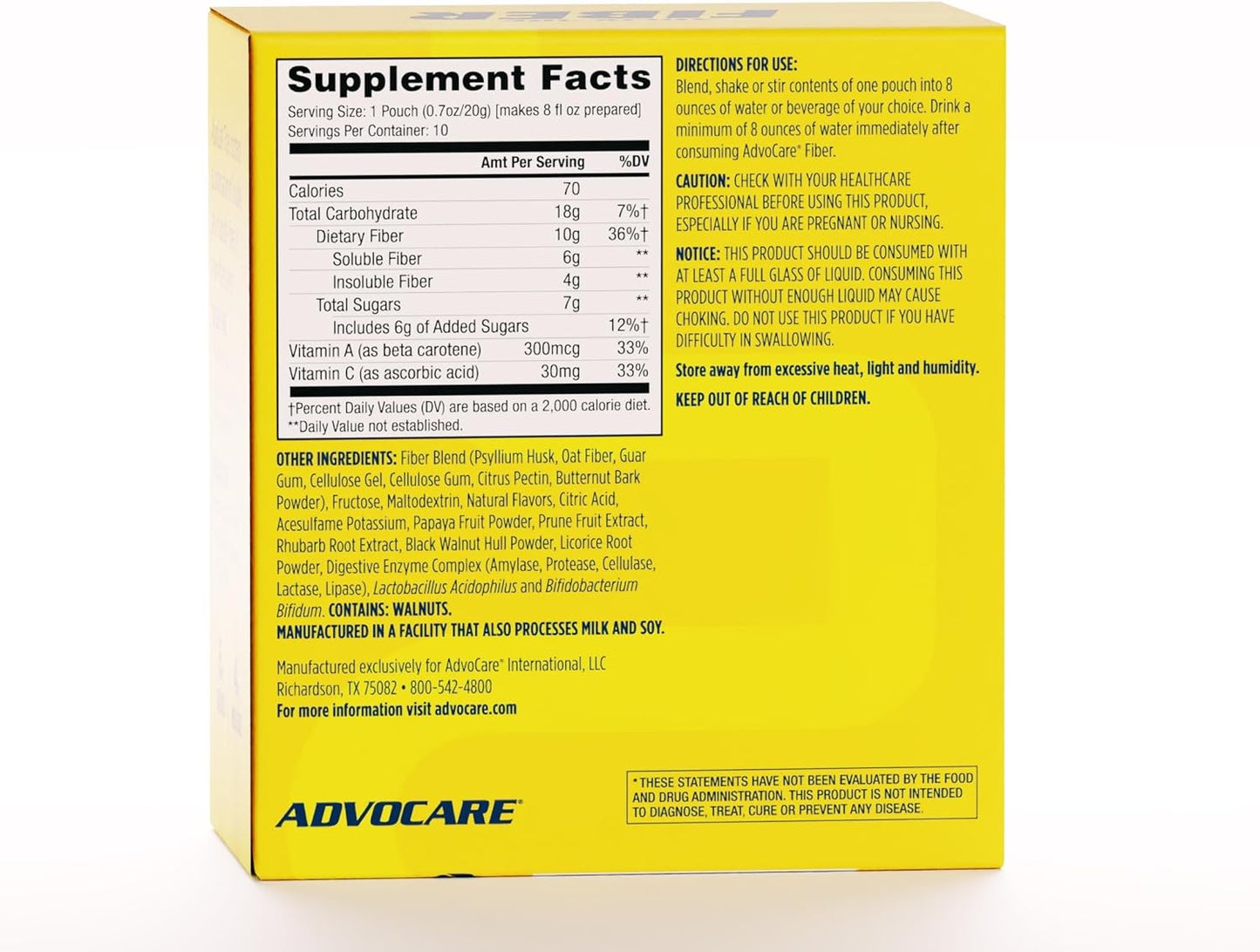 AdvoCare Fiber Dietary Supplement - Citrus, 10 Pouches