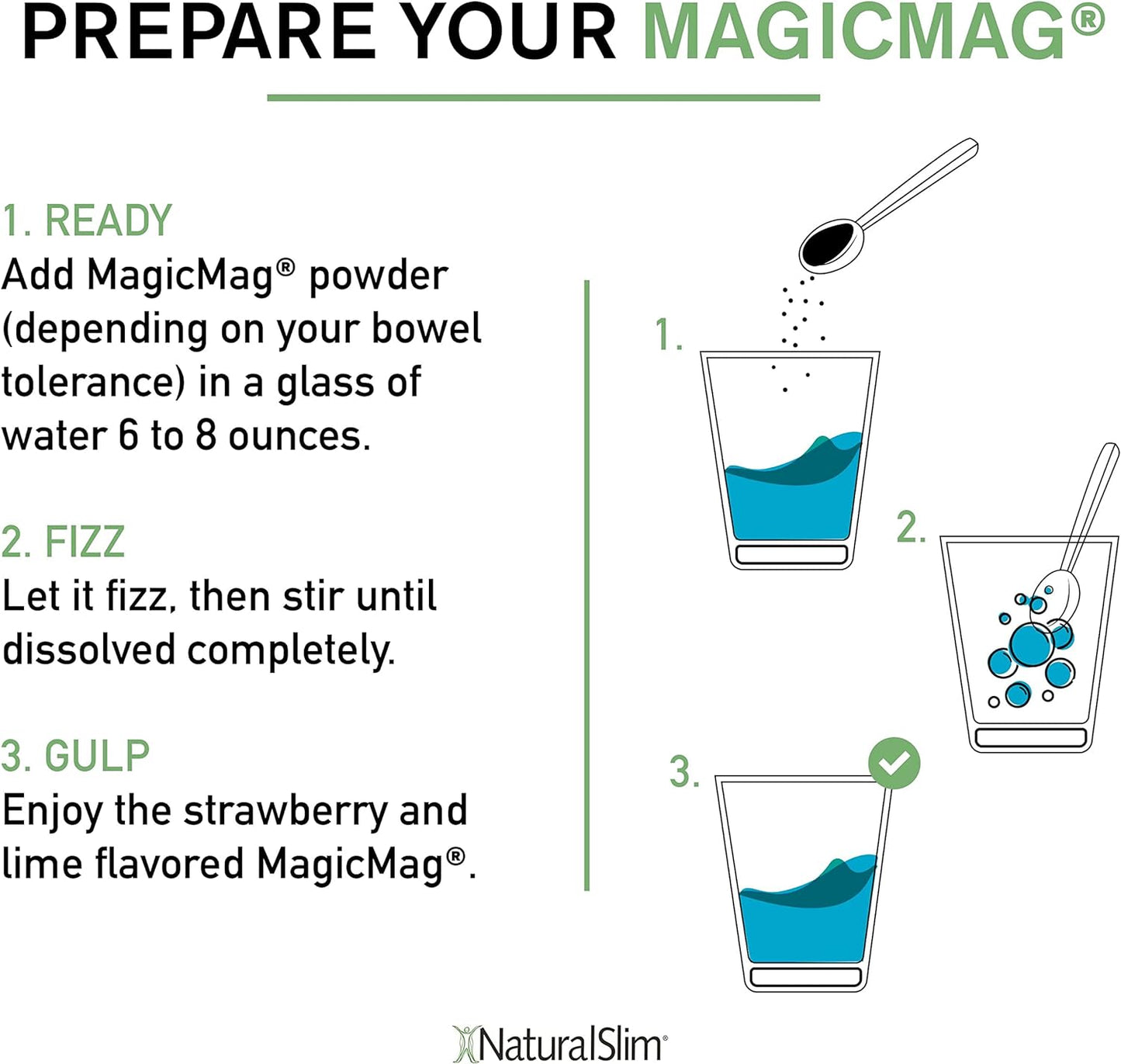 NaturalSlim Magicmag Pure Magnesium Citrate Powder 8oz