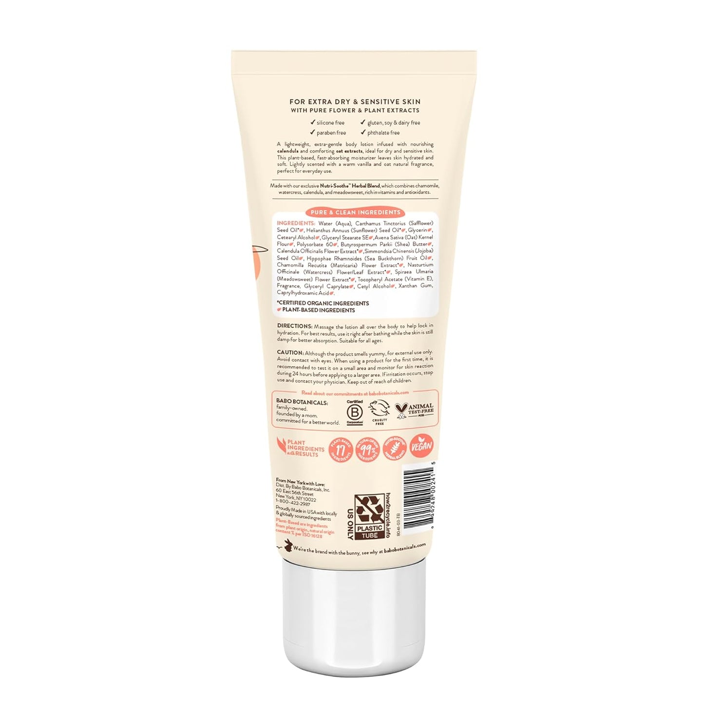 Babo Botanicals Moisturizing Oat & Calendula Body Lotion -8fl oz