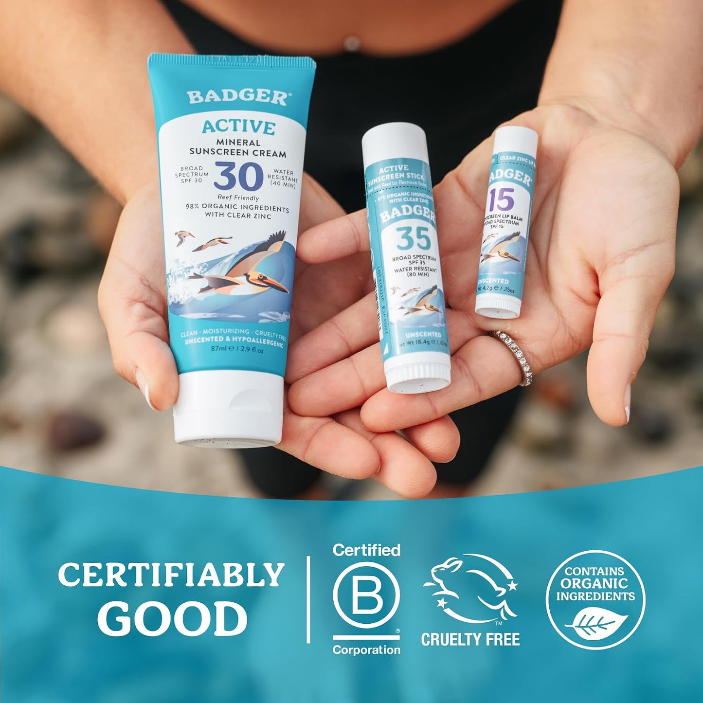 Badger Mineral Sunscreen Cream SPF 30, Zinc Oxide Sun Care - 2.9 fl oz