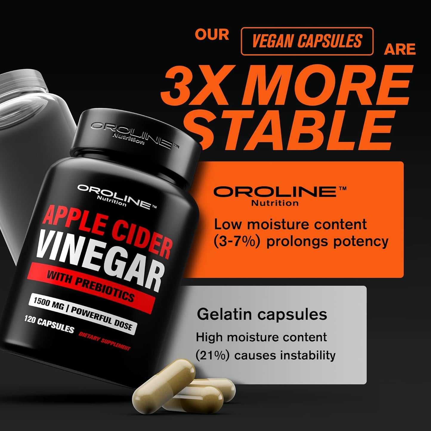 Apple Cider Vinegar Pills with Prebiotic - 120 capsules