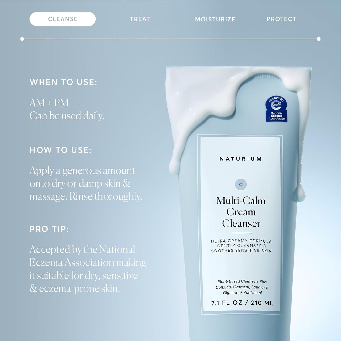 Naturium Multi-Calm Cream Cleanser face wash - 7.1 fl oz