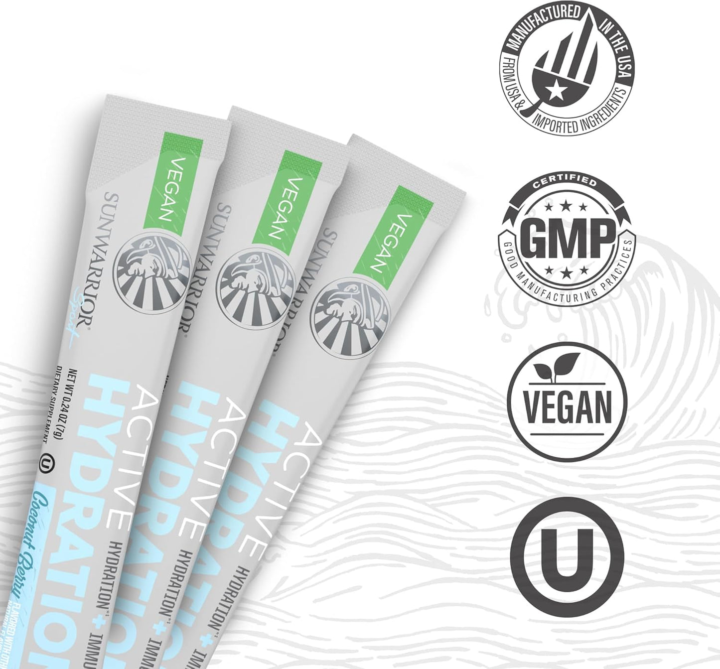 Electrolyte Powder Hydration Packets Powder Coconut Berry Flavored - 18 Sticks