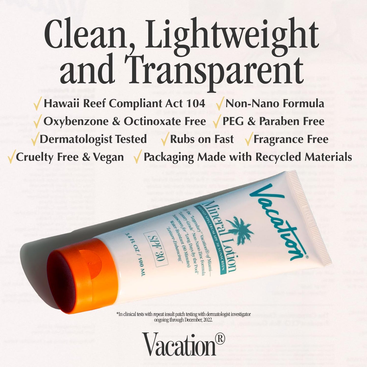 Vacation Mineral Lotion Sunscreen SPF 30 & Air Freshener 3.4 Fl. Oz.