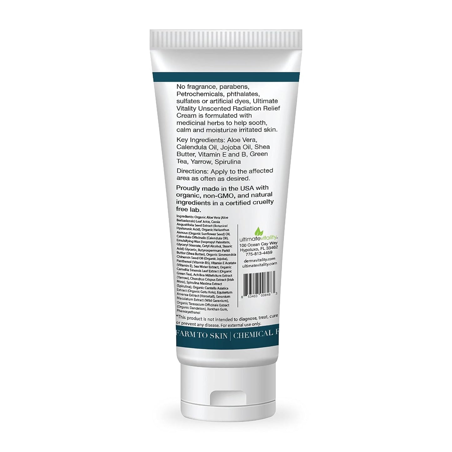 UltimateVitality Unscented Radiation Burn Relief Cream – 6 ounces