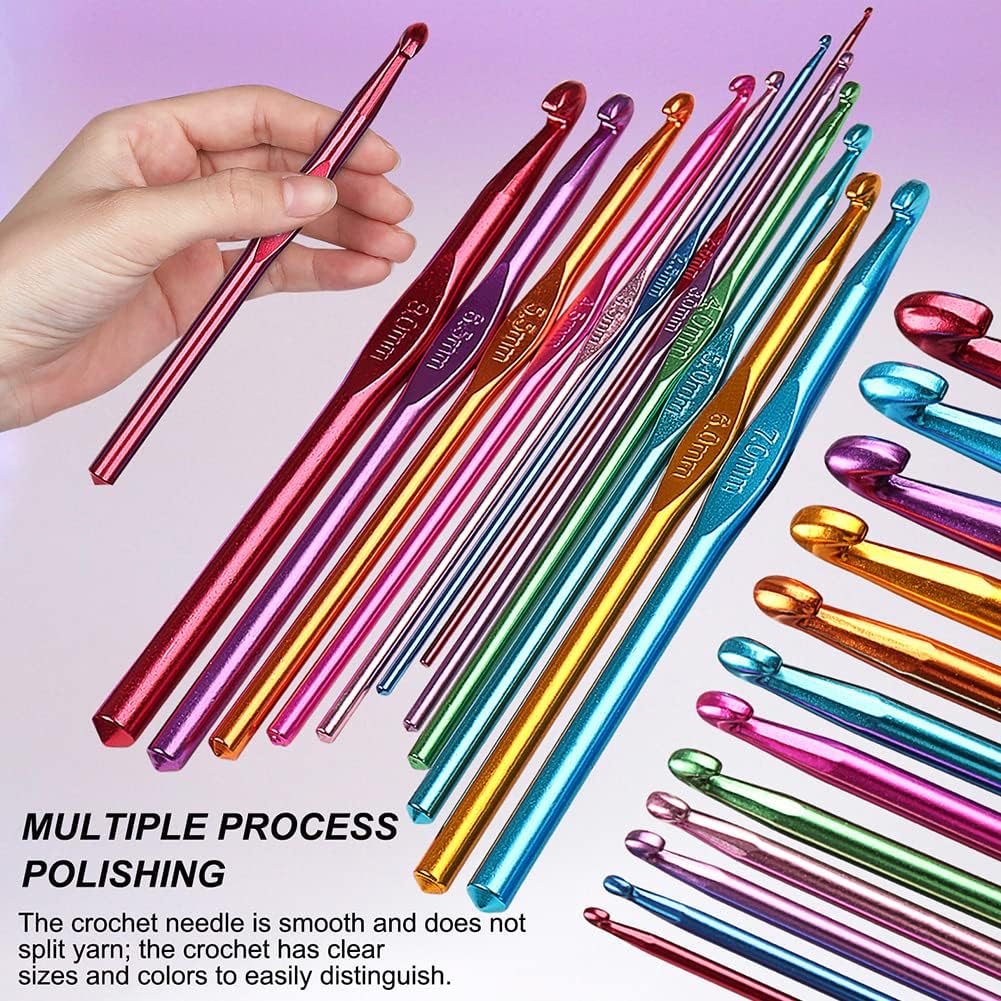 Katech Crochet Hooks Kit with Case, 85-Piece, Ergonomic Crochet Needles