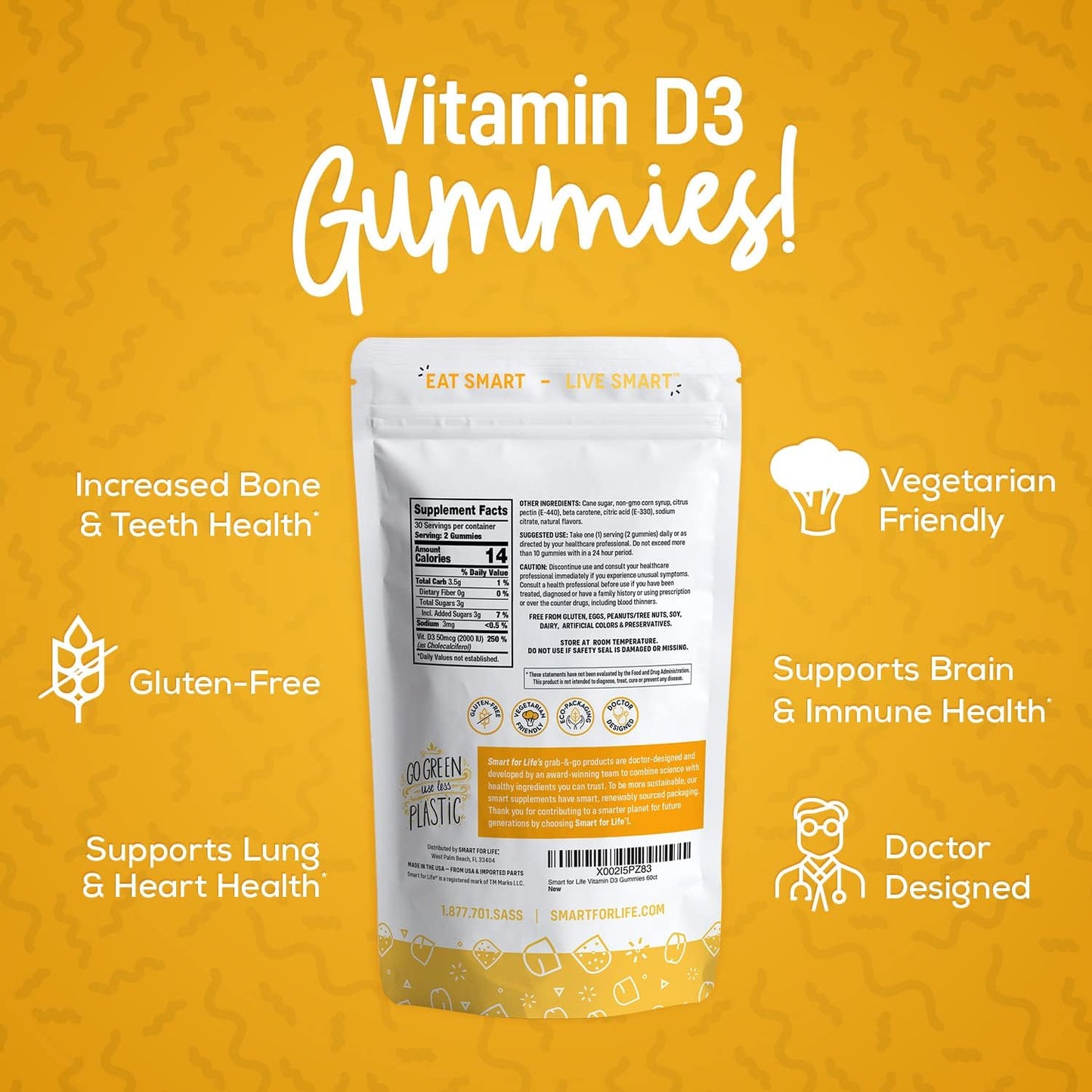 Smart for Life Vitamin D3 Gummies Mix Flavour - 60 Count